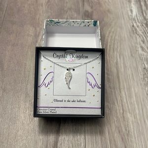 NIB Crystal Kingdom Angel Wing necklace